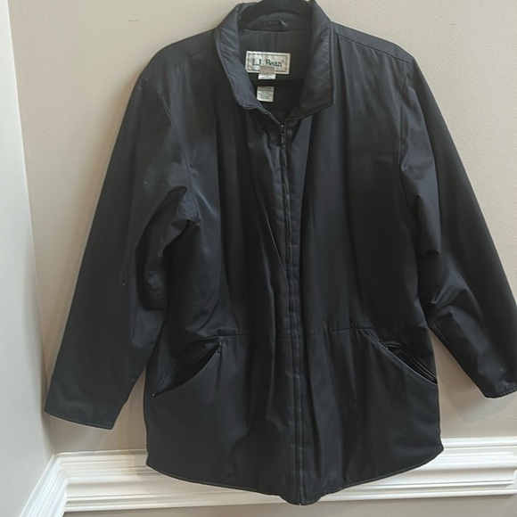 LL Bean Womens Black Primaloft Insulated Jacket Size Large - Picture 1 of 8